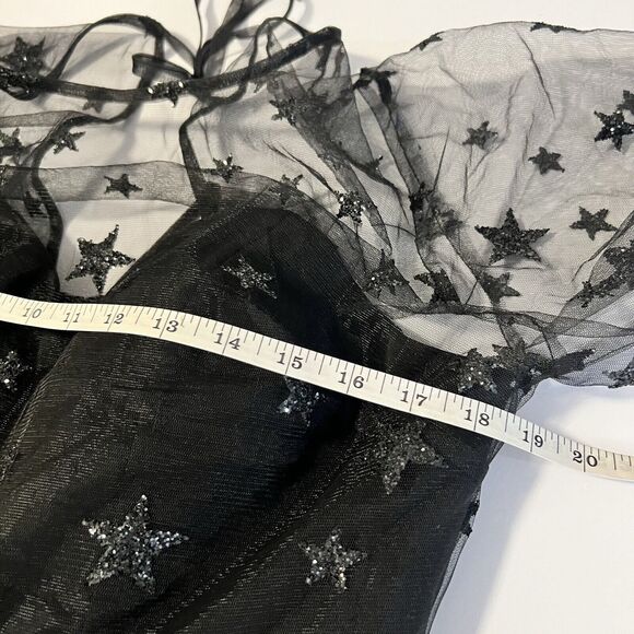 Lirika Matoshi Sz XL Teuta Tulle Dress Star Embellished in Black - Picture 13 of 16